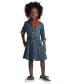 Фото #1 товара Toddler and Little Girls Belted Cotton Chino Shirtdress