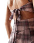 Фото #3 товара Reclaimed Vintage maxi slip dress in washed pink check