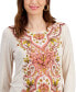 Women's Printed Jacquard Top, Created for Macy's