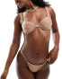 Фото #4 товара Miss Selfridge mix and match ruched cup detail bikini top in taupe