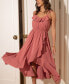 Фото #3 товара Women's Rose Split Hem Dress