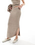 Vero Moda Aware cable knit midi skirt co-ord in beige melange