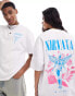 ASOS DESIGN unisex oversized band t-shirt in white with Nirvana angel graphic prints Белый, XS - фото #1