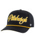 47 Men's Black Pittsburgh Penguins Overhand Logo Side Patch Hitch Adjustable Hat