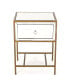 Фото #1 товара Gleaming Mirrored Single Drawer Side Table for Natural Light Rooms