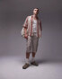 Topman short sleeve relaxed striped crochet shirt in red Rot gestreift, XS - Chest 36 - фото #4