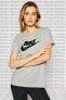 Фото #2 товара Sportswear Tee Essential icon Futura Gray Baskılı Kadın Tişört Gri