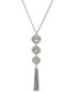 Фото #1 товара I.N.C. International Concepts triple Stone Fringe Lariat Necklace, 32" + 3" extender, Created for Macy's