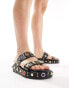 Фото #1 товара Azalea Wang Rajah gem embellished sandals in black