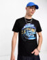 Фото #2 товара The Hundreds trucker t-shirt in black with graphic chest print