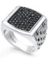 Фото #1 товара Men's Sterling Silver Ring, Black Sapphire Square (2 ct. t.w.)