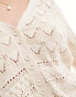 Фото #3 товара Vero Moda open knit cardigan in cream