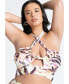 ფოტო #1 პროდუქტის Plus Size Cross Halter Bikini Top