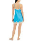 ფოტო #2 პროდუქტის Women's Lace-Trim Stretch Satin Chemise, Created for Macy's