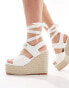 Public Desire Solstice heeled espadrille with woven straps in white