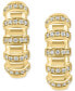 ფოტო #2 პროდუქტის EFFY® Diamond Multirow Small Huggie Hoop Earrings (1/5 ct. t.w.) in 14k Gold, 0.625"
