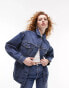 Фото #8 товара Topshop denim Dad xl jacket in mid blue