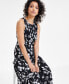 ფოტო #4 პროდუქტის Women's Printed Smocked Tiered Maxi Dress