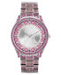 Фото #1 товара Часы Steve Madden Silver Tone & Pink Crystals Watch