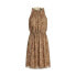 Фото #1 товара Платье женское Ralph Lauren Pleated Sheer Lined Back Keyhole Sleeveless Halter Evening Dress