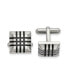 Фото #1 товара Stainless Steel Polished with Black Rubber Stripes Cufflinks