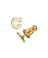 ფოტო #5 პროდუქტის 14K Gold-Dipped Initial Button Earrings