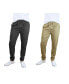 Men's Basic Stretch Twill Joggers, Pack of 2