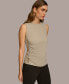 Women's Side-Cinched Sleeveless Crewneck Top