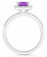 Amethyst (1-3/5 ct. t.w.) and Lab-Grown Sapphire (1/4 ct. t.w.) Halo Ring in 10K White Gold