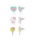 ფოტო #1 პროდუქტის Sanrio Heart, Lollipop Stud Earrings Set - 3 Pairs, Officially Licensed
