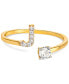 ფოტო #3 პროდუქტის Cubic Zirconia Initial Wrap Ring in 18k Gold-Plated Sterling Silver, Created for Macy's