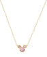 ფოტო #7 პროდუქტის Mickey Mouse Cubic Zirconia Birthstone Pendant Necklace with 15" Chain in 14k Yellow Gold