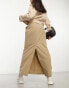 ASOS DESIGN column maxi skirt with split in sand