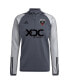 Фото #1 товара Тренировочная куртка Adidas D.C. United 2023 для мужчин серого цвета с застежкой на молнию