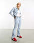 COLLUSION x008 rigid puddle flare jeans co-ord in light blue