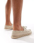 ASOS DESIGN boat shoe espadrille in stone canvas