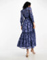 Фото #2 товара ASOS DESIGN button through maxi shirt dress with lace inserts in washed navy