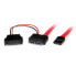 Фото #1 товара StarTech.com 0.5m Slimline SATA Female to SATA with SATA Power Cable Adapter - 0.5 m - SATA III - SATA 7-pin - Male/Female - Black - Red - 25 g