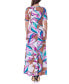 Фото #3 товара Women's Print Elbow Sleeve Casual A Line Maxi Dress