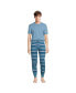 Пижама Lands' End для мужчин "Knit Jersey Pajama Sleep Set" Baltic teal fairisle, 2XL - фото #1