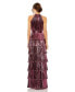 ფოტო #2 პროდუქტის Women's Ieena Heat Pleated Tiered Ruffle Metallic Gown