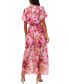 Фото #2 товара Petite V-Neck Floral-Print Chiffon Jumpsuit