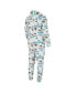 ფოტო #4 პროდუქტის Men's White Jacksonville Jaguars Allover Print Docket Union Full-Zip Hooded Pajama Suit