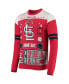 Фото #2 товара Men's Red St. Louis Cardinals Ticket Light-Up Ugly Sweater