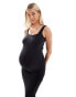 Фото #3 товара Mamalicious Maternity seamless strappy midi dress in black