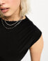 COLLUSION high neck slinky draped top in black