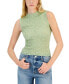 ფოტო #1 პროდუქტის Juniors' Lace Mock-Neck Knit Tank