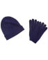 Фото #1 товара Qi Cashmere 2Pc Ribbed Cashmere Hat & Glove Set Men's
