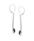 Фото #5 товара Sterling Silver and Geometric Shape Black Agate Gemstone Lever Back Earrings