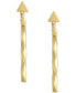 ფოტო #3 პროდუქტის Polished Triangle Drill Bit Linear Drop Earrings in 10K Gold